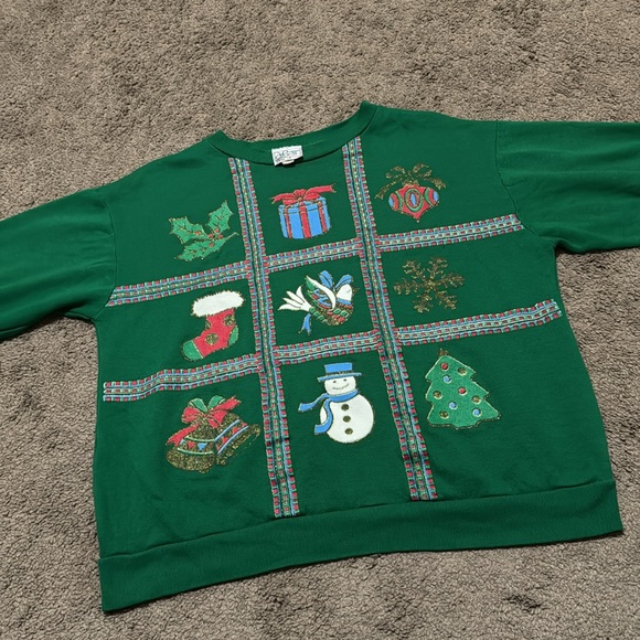 ☃️Haband for Her brand Vintage Ugly Christmas Sweatshirt 🎄EUC - Picture 11 of 17
